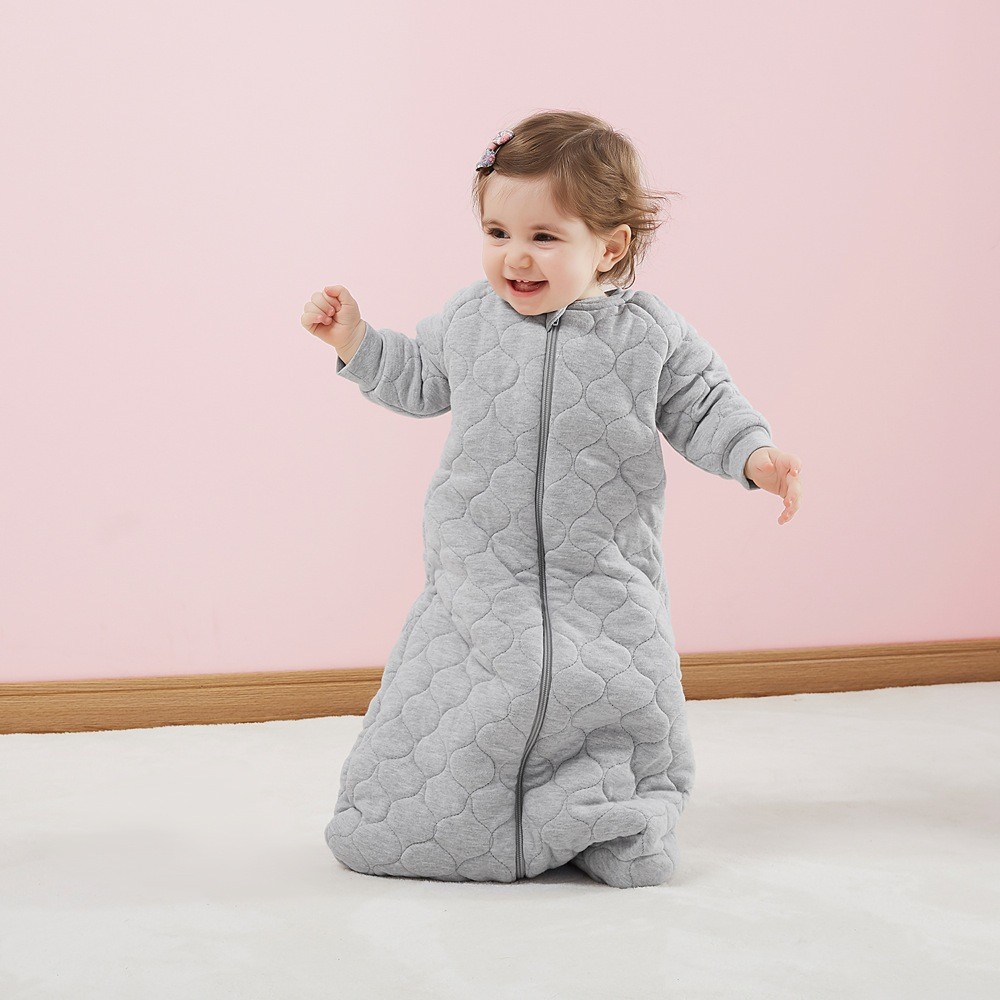 Snugtime Quilted Long Sleeve Cosi Sleeping Bag 3.0 Tog Grey Medium