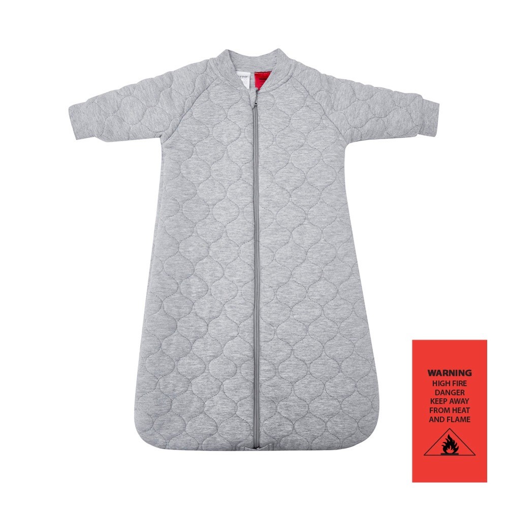 Snugtime Quilted Long Sleeve Cosi Sleeping Bag 3.0 Tog Grey Medium