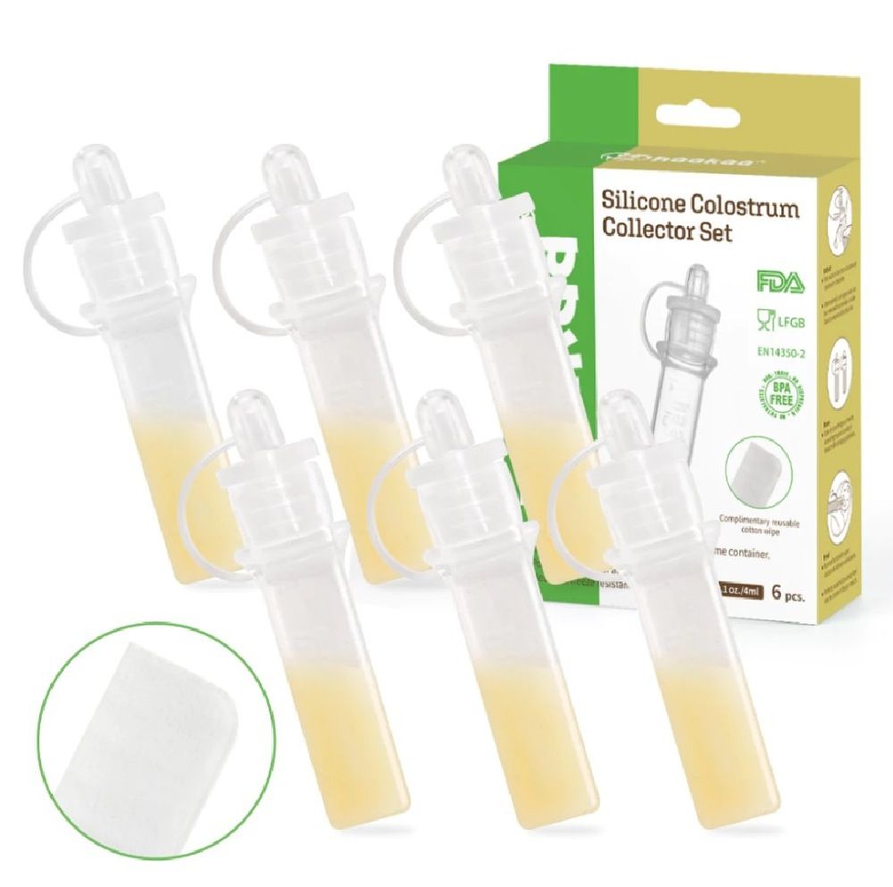 haakaa Colostrum Collector Syringes Set Colostrum Harvesting Kit Include 2  Storage Cases and 2 Cotton Cloth Wipes to Collect Store and Feed Colostrum