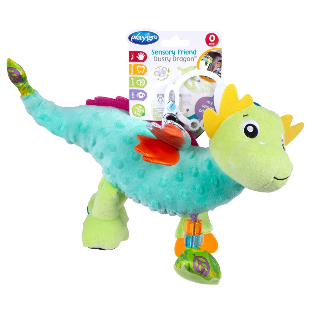 Playgro Sensory Friend Dusty Dragon Interactive Toys Baby Bunting AU