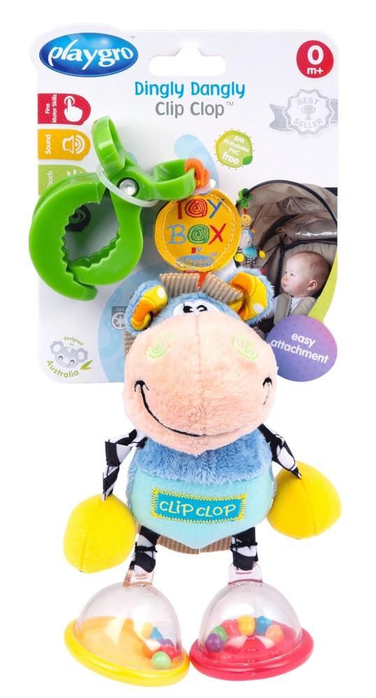 The Clinking Playgro Dingly Dangly Mimsy Rattle With Mirror - 0+ Months Stroller Toy