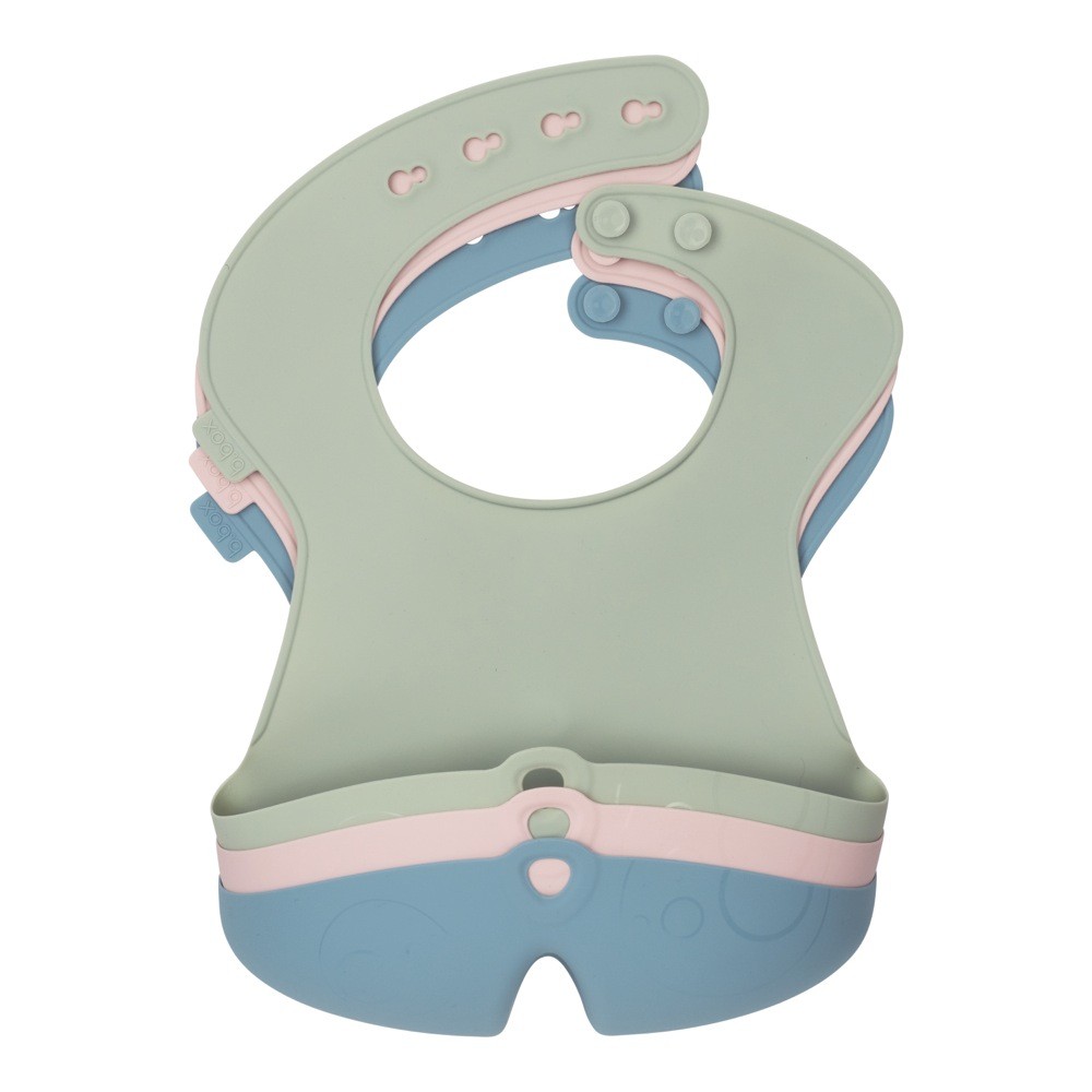 B.Box Silicone Travel Bib Sage 20 off BBox Baby Bunting AU
