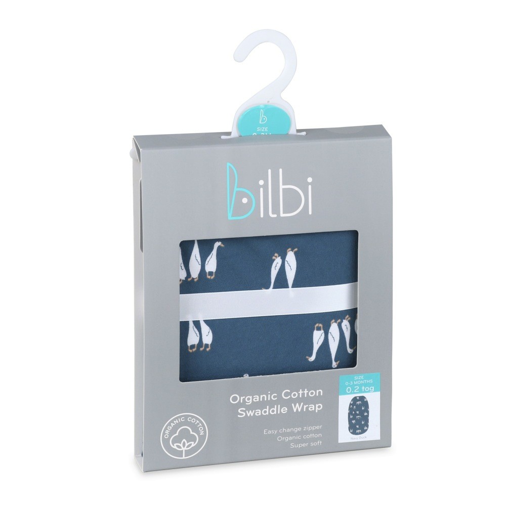 Bilbi Swaddle Wrap 0.2 Tog Duck Navy Size 03 Months Wraps Baby
