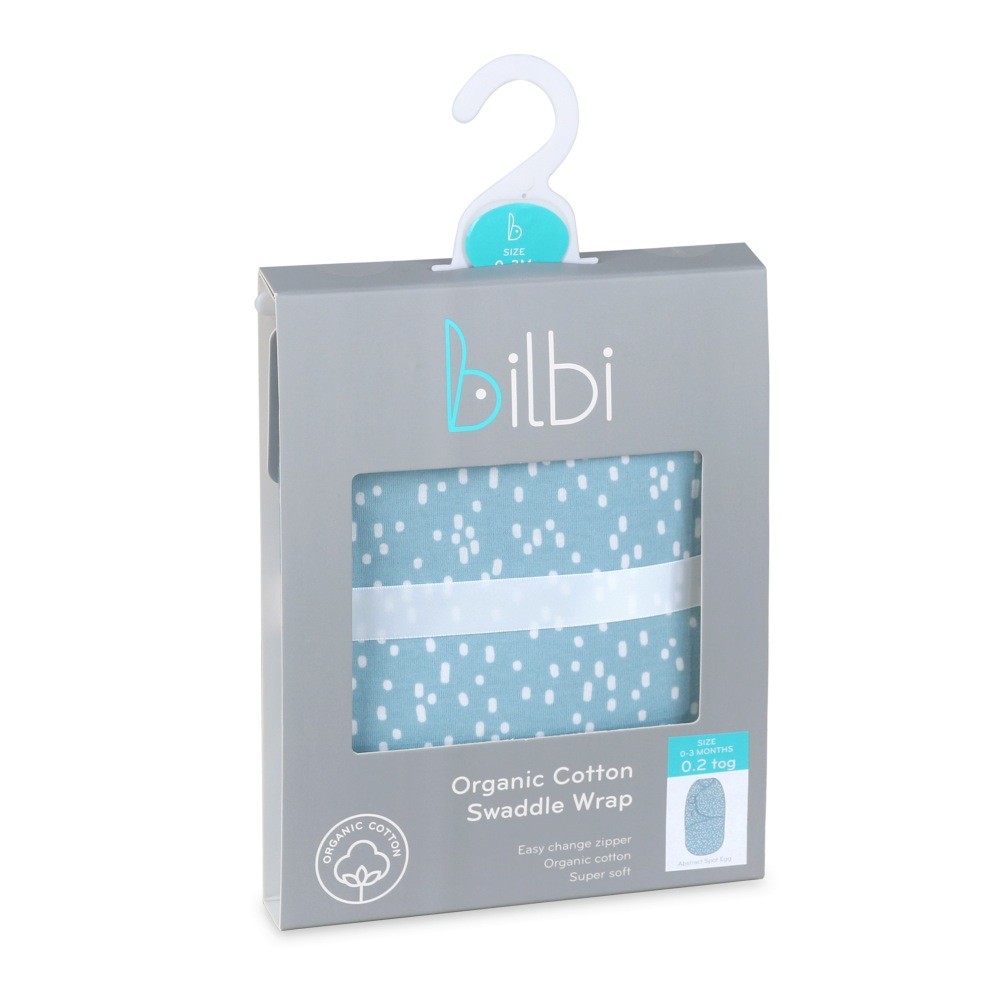 Bilbi Swaddle Wrap 0.2 Tog Spot Duck Eggs Size 03 Months Wraps