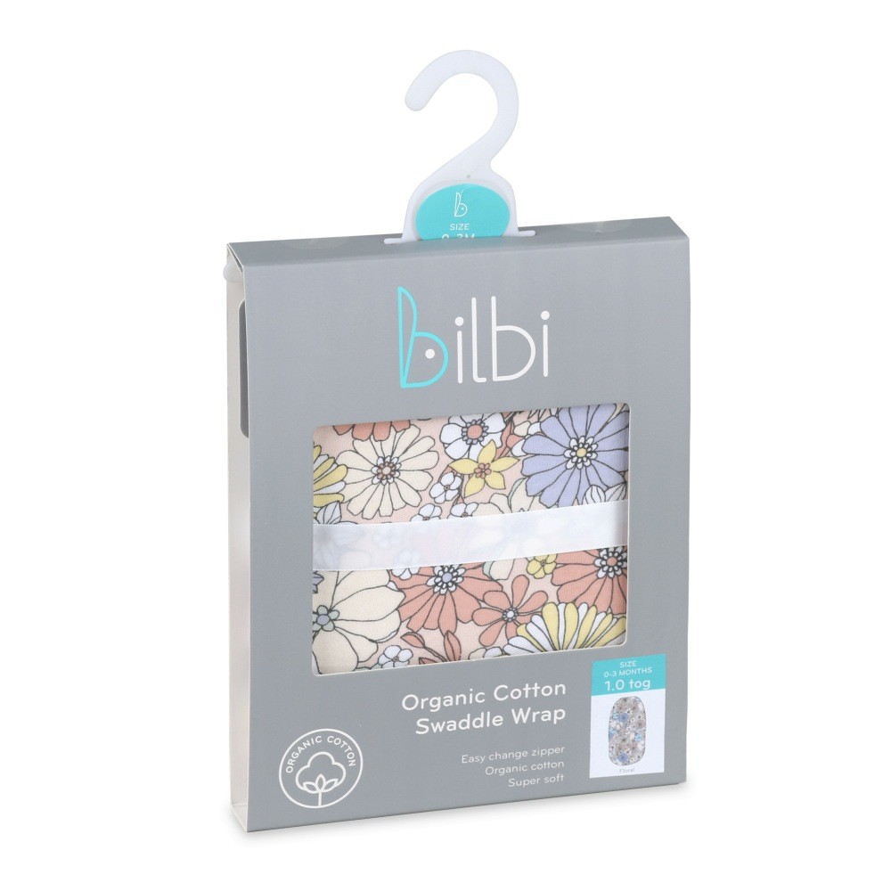 Bilbi Swaddle Wrap 1.0 Tog Floral Size 36 Months Wraps Baby Bunting AU