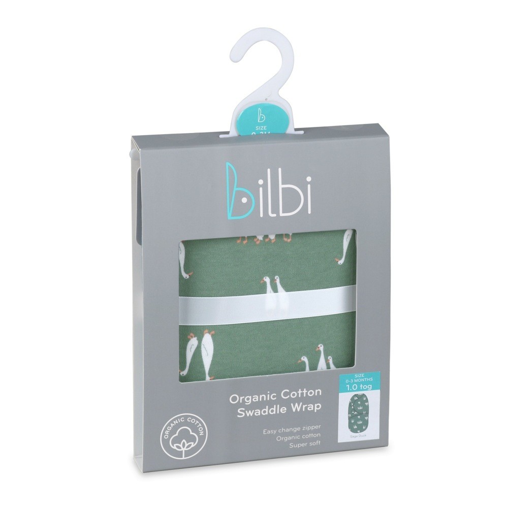 Bilbi Swaddle Wrap 1.0 Tog Duck Sage Size 03 Months Wraps Baby
