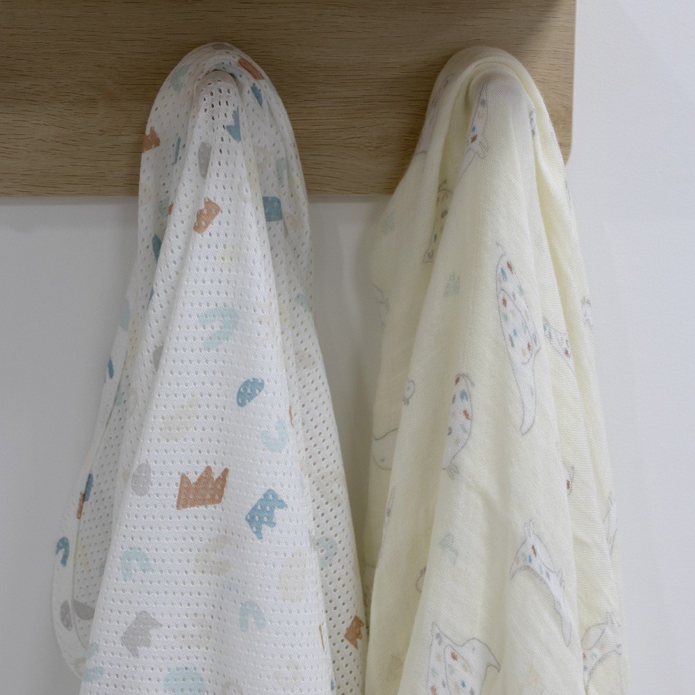Bubba Bamboo Swaddle Wrap Sleepy Safari Vanilla 2 Pack Baby Bunting AU