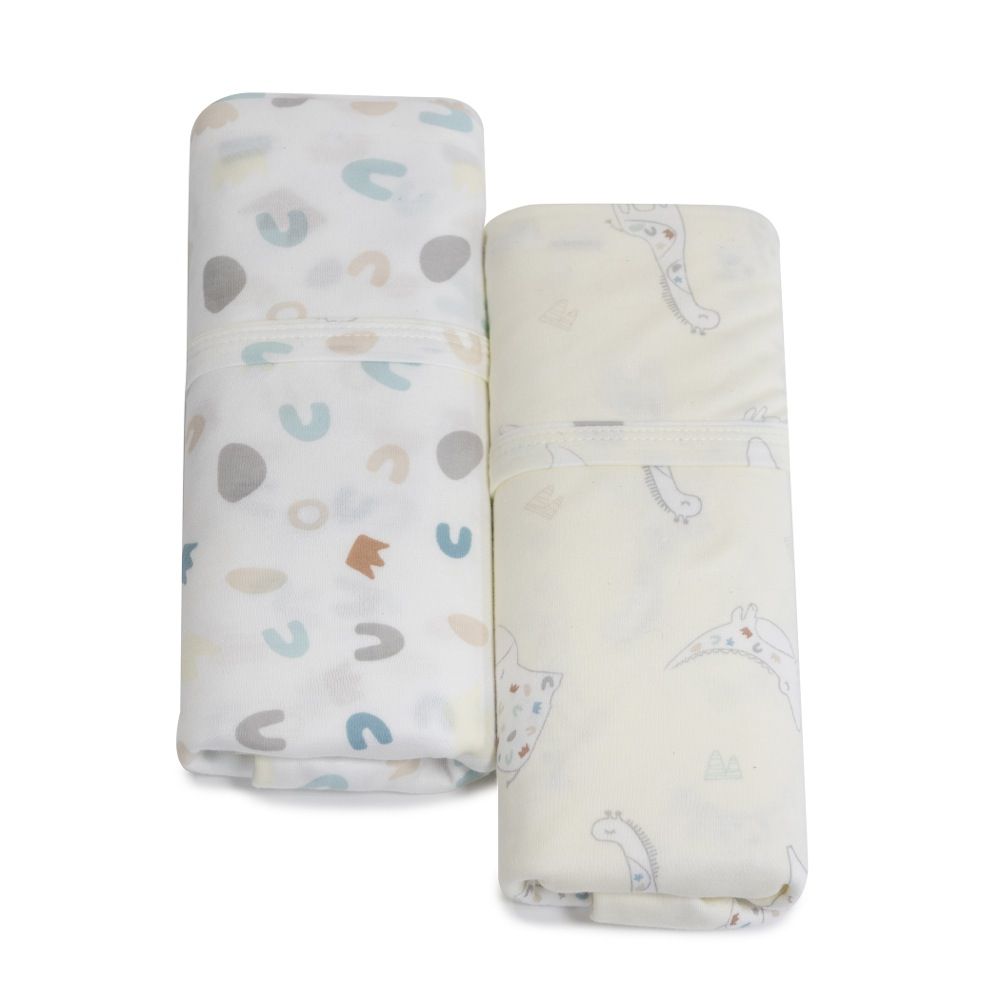 Bubba Bamboo Jersey Wrap Sleepy Safari Vanilla 2 Pack | 15% off Bubba ...