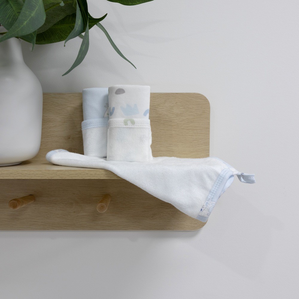 Bubba Bamboo Face Washer Sleepy Safari Sky 3 Pack Baby Bunting AU