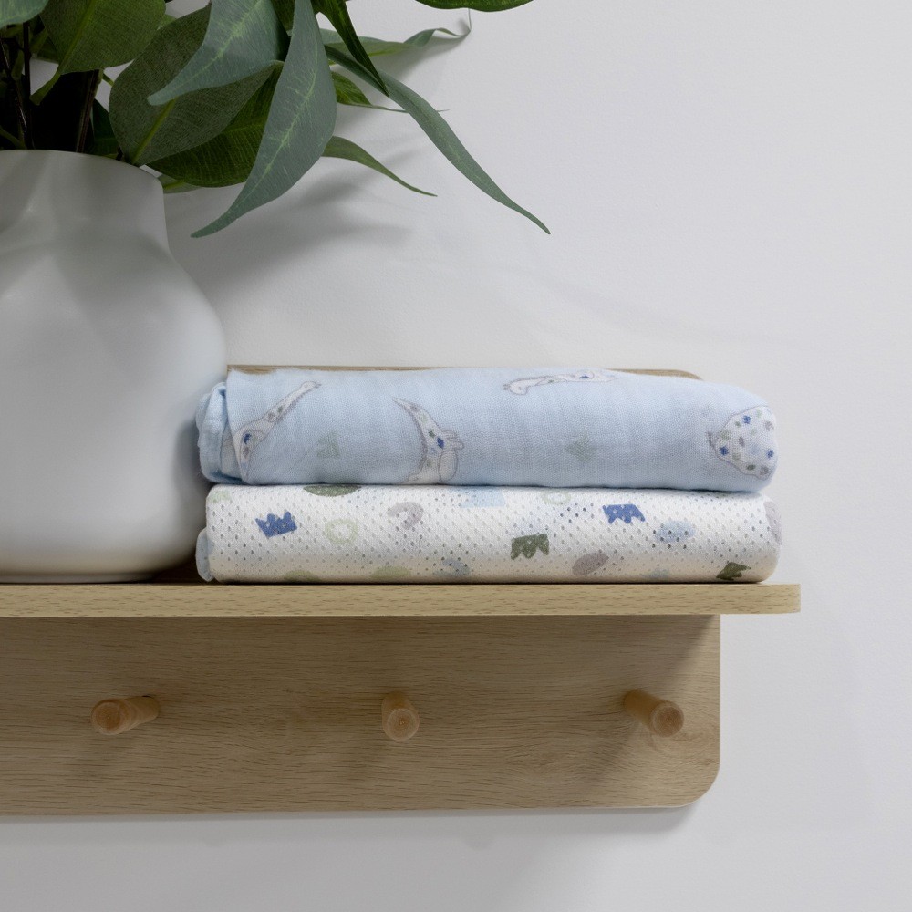 Bubba Bamboo Swaddle Wrap Sleepy Safari Sky 2 Pack Nursery sale