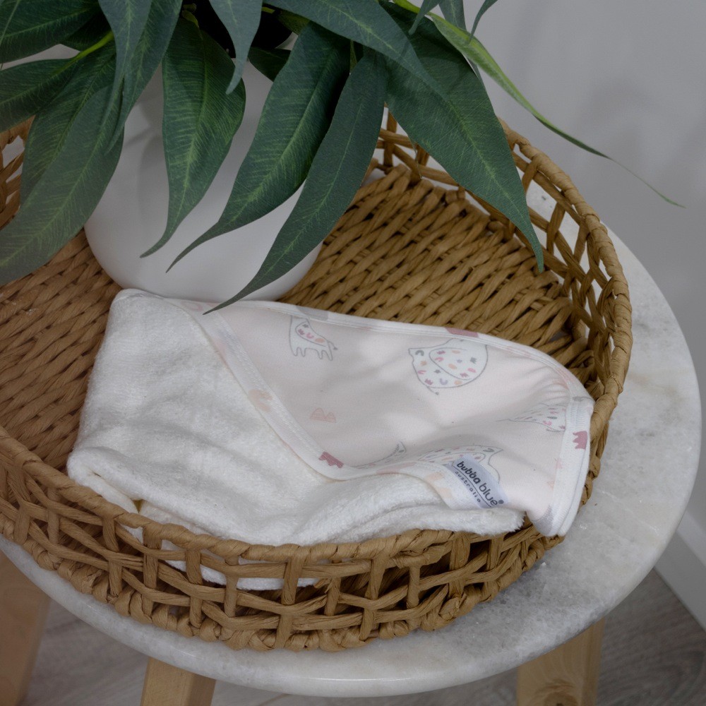 Bubba Bamboo Hooded Towel Sleepy Safari Blush Hooded Towels Baby