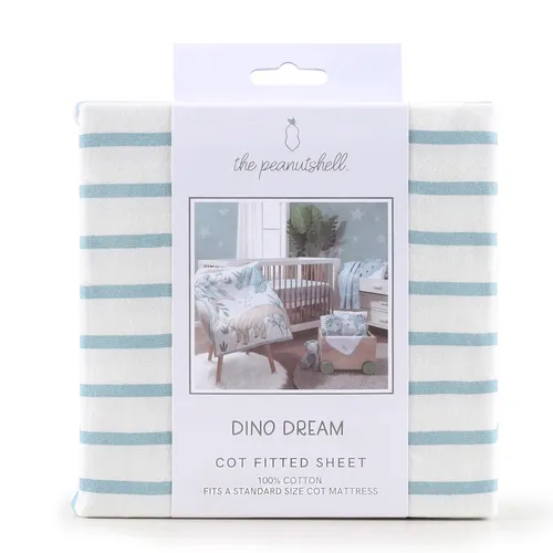 Peanut Shell Dino Dreams Cot Sheet Cot Baby Bunting AU