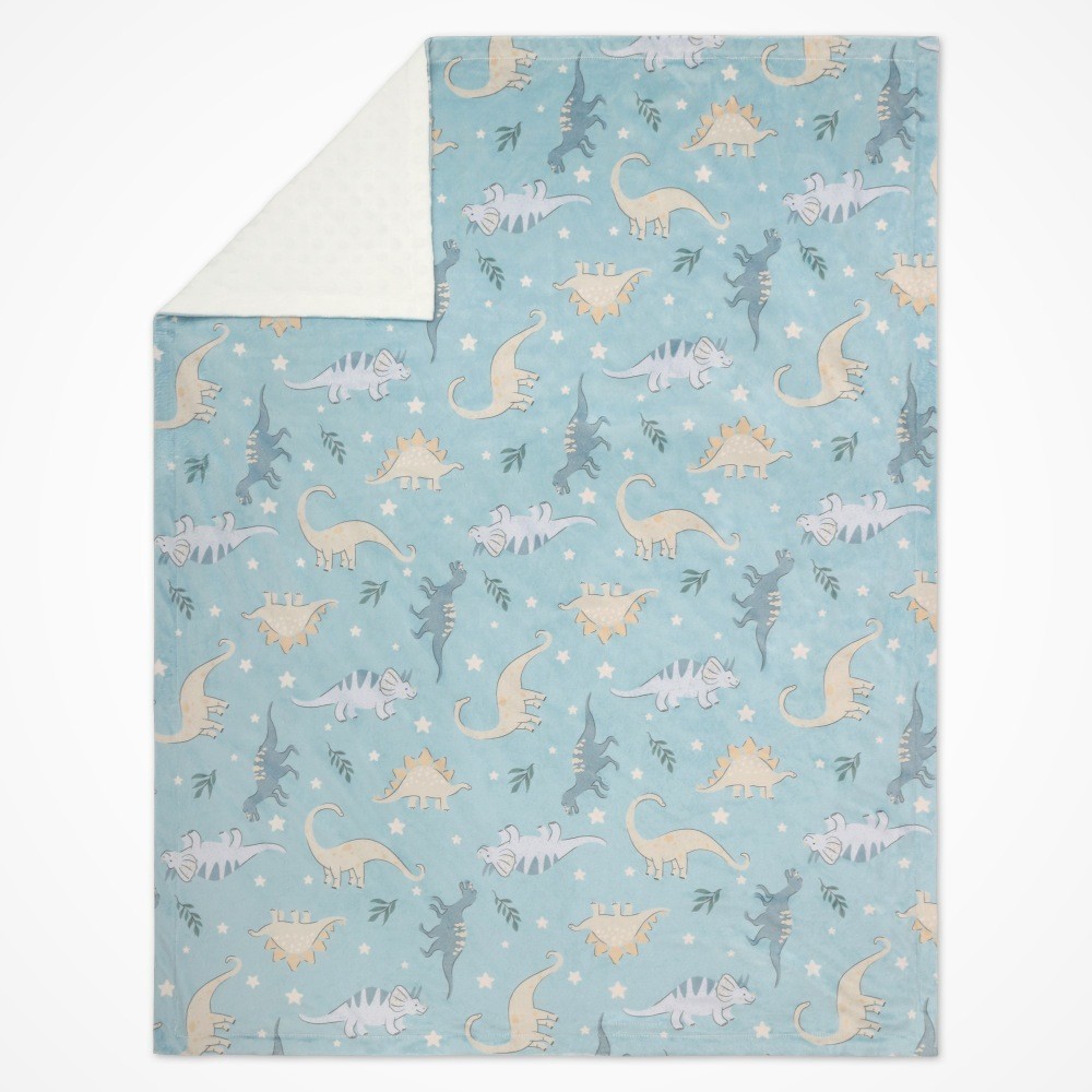 Peanut Shell Dino Dreams Velour Blanket Baby Bunting AU