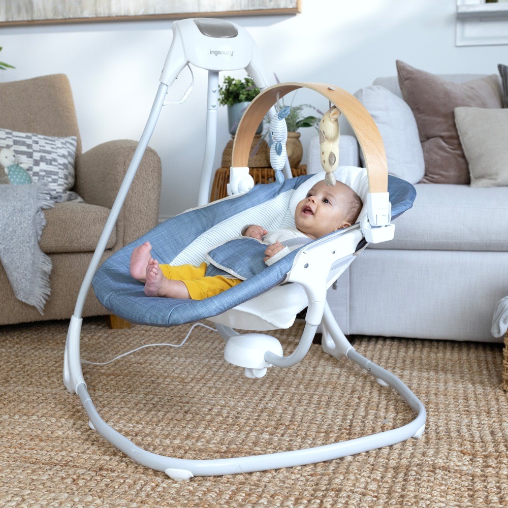 Ingenuity Compact Swing Chambray Swings Baby Bunting AU