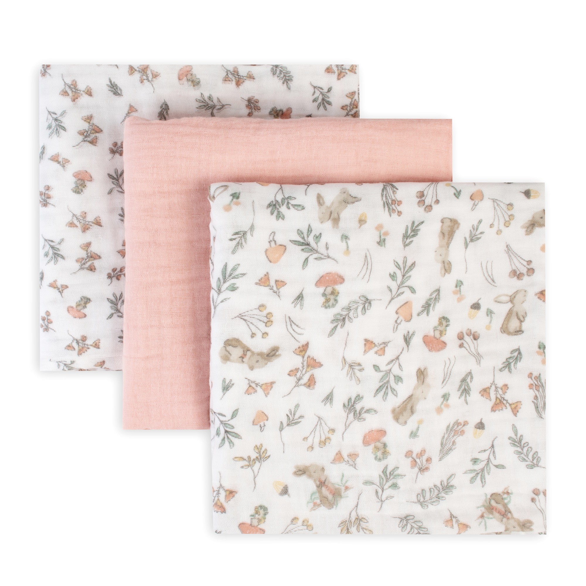 The Little Linen Co. Muslin Wrap Harvestbunny 3 Pack Wraps Baby