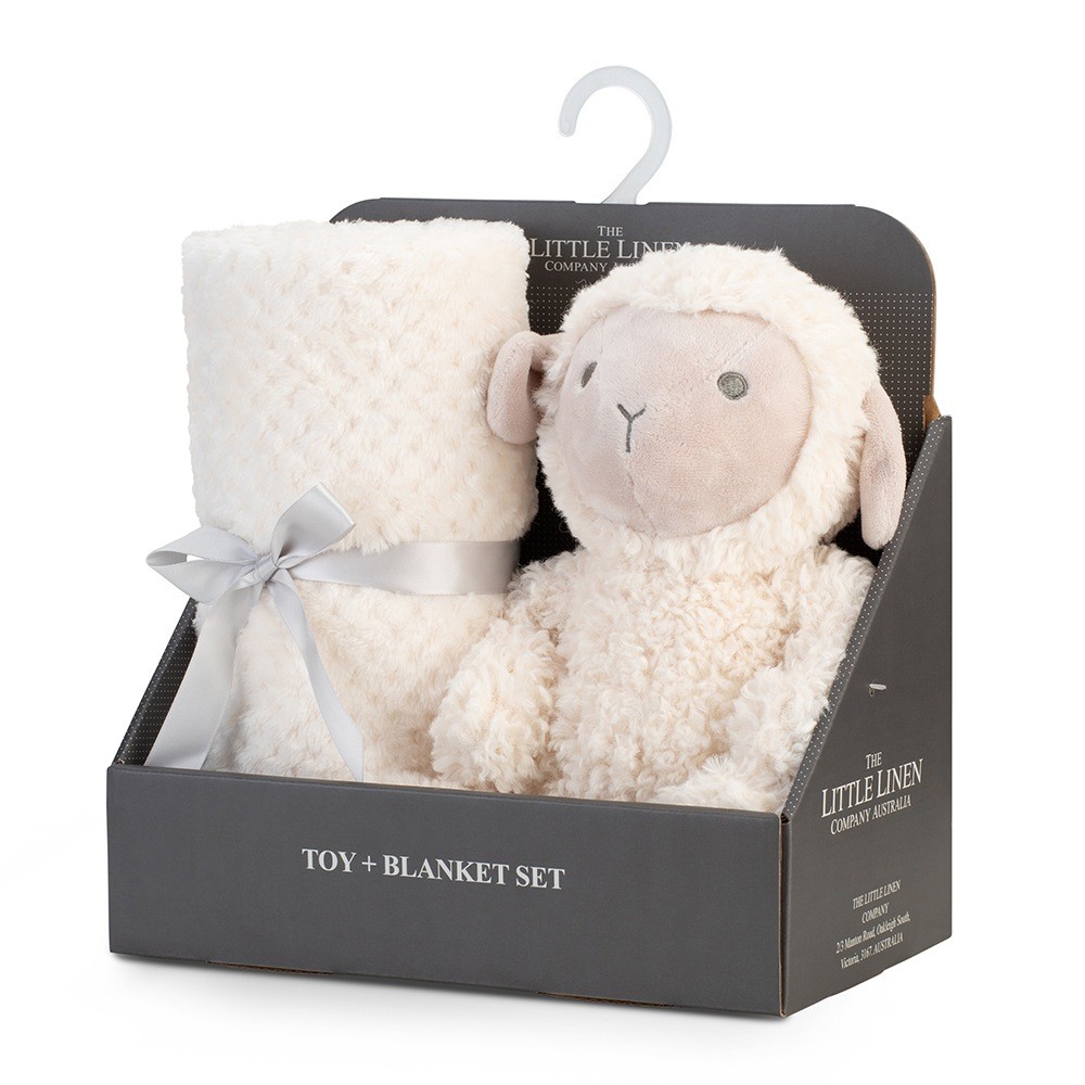 The Little Linen Co. Plush Toy And Blanket Farmyard Lamb Manchester Sale Baby Bunting AU