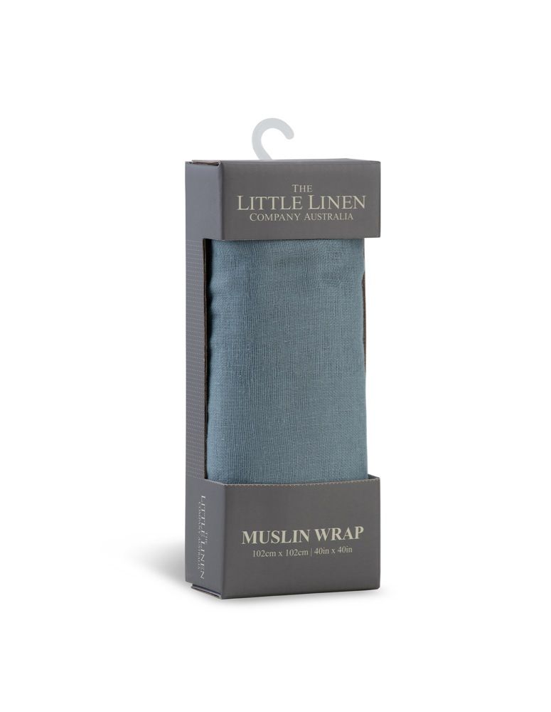 The Little Linen Co. Muslin Wrap Barklife Dog Solid Blue 1 Pack | Wraps ...