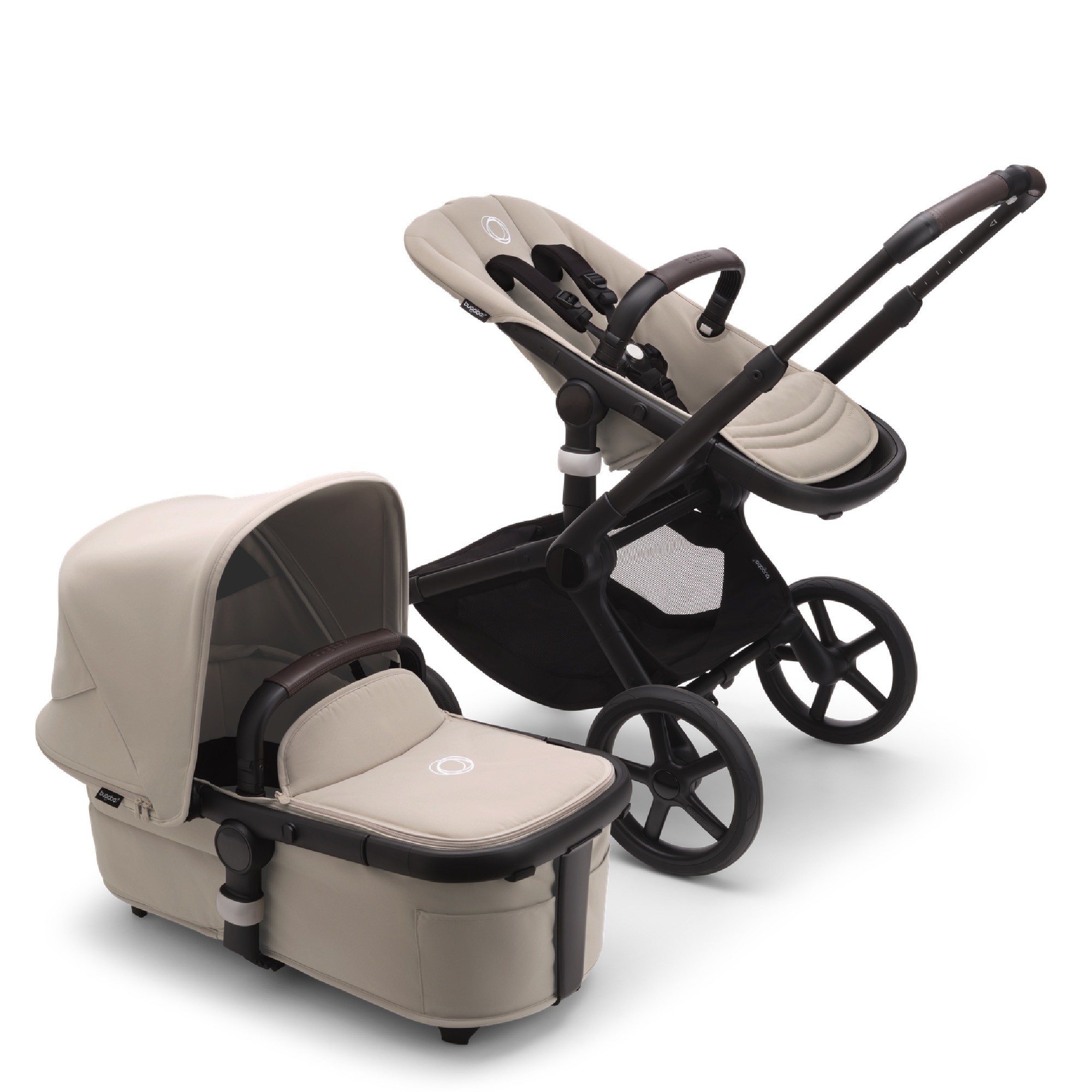Bugaboo Fox 5 - Black/Desert Taupe | 4 Wheel Prams | Baby Bunting AU