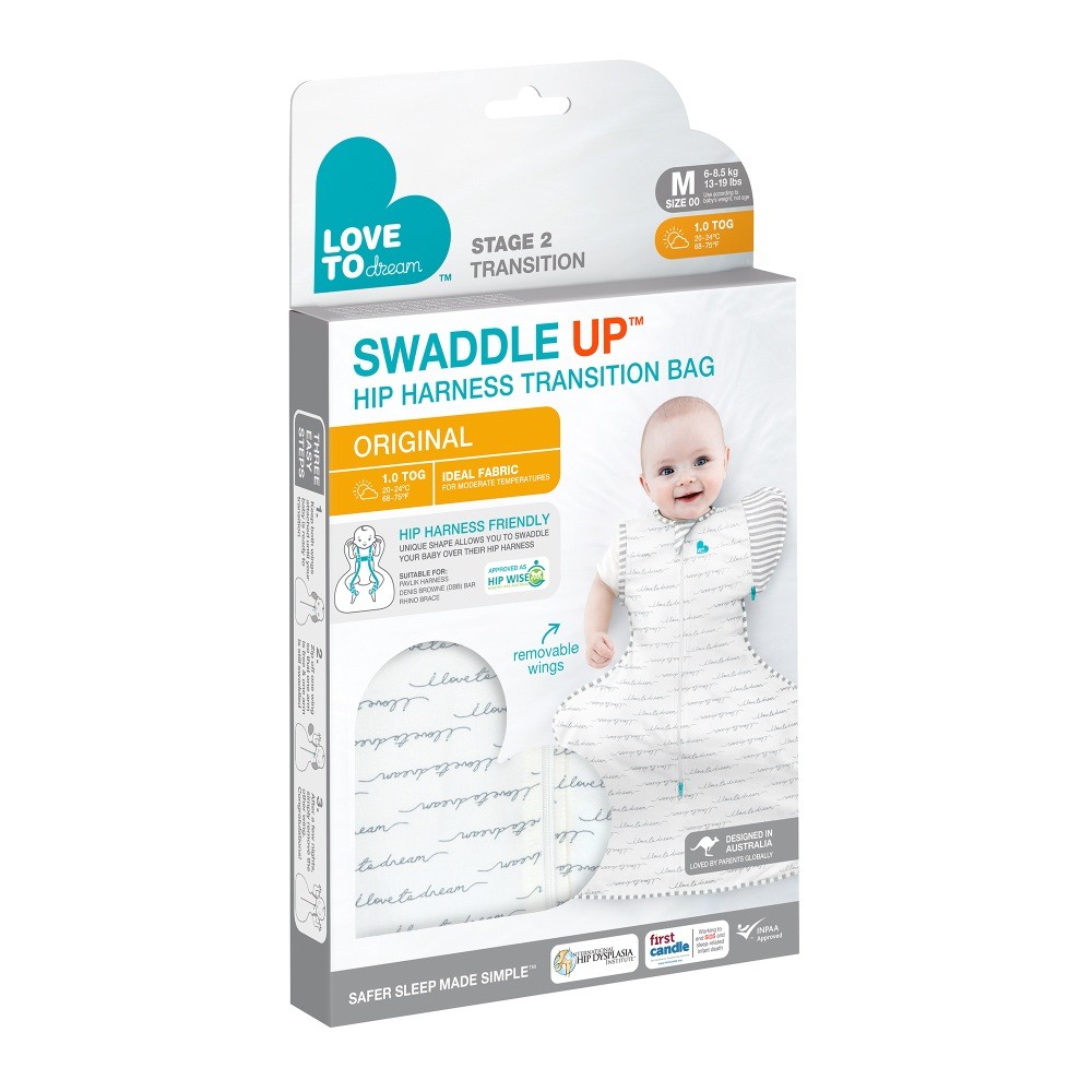 Love To Dream Swaddle Transition Bag Hip Harness Original Dreamer White