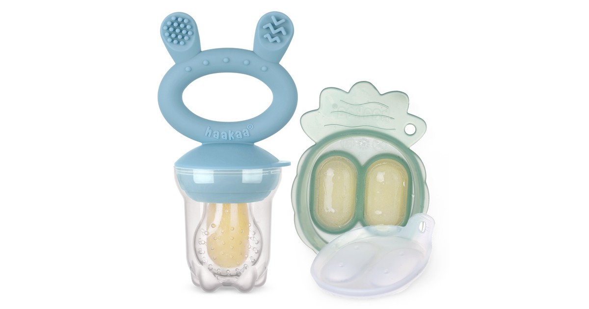 Haakaa Freeze-N-Feed Mini Combo-Sky Blue & Pea Green | Baby Bunting AU
