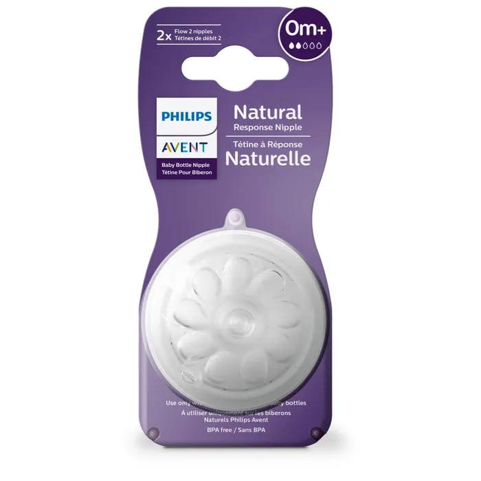 Avent Natural Response Teats 0 Month+ - 2 Pack