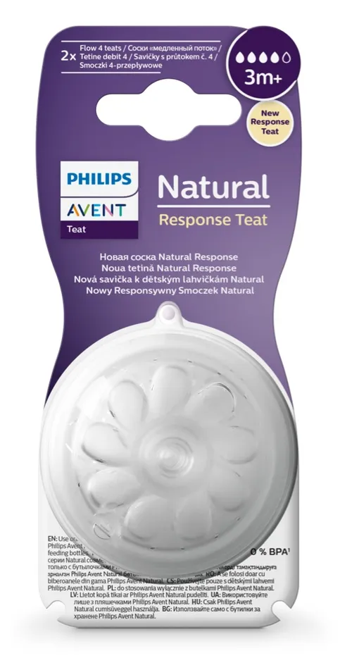 Avent Natural Response Teats Month+ Pack Baby Bunting AU