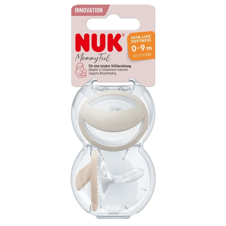 Nuk Mommy Feel Orthodonrtic Silicone Soother Sandstone Size 0-9 Months