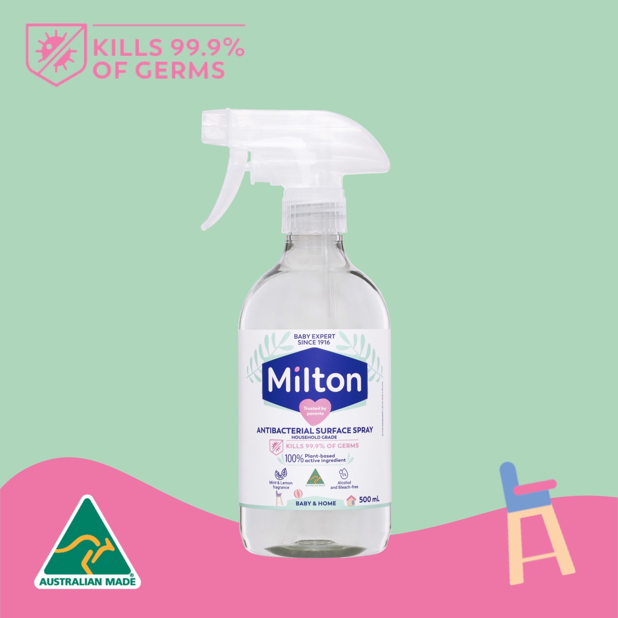 Milton Antibacterial Surface Spray 500Ml Liquid Sterilising Baby