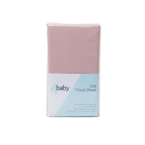 4Baby Cot Fitted Sheet Percale Dusty Pink Pack Baby Bunting AU