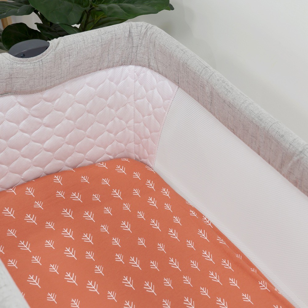 Bubba Blue Nordic CoSleeper Fitted Sheet Denim/Clay Size 2 Pack Cradle Baby Bunting AU