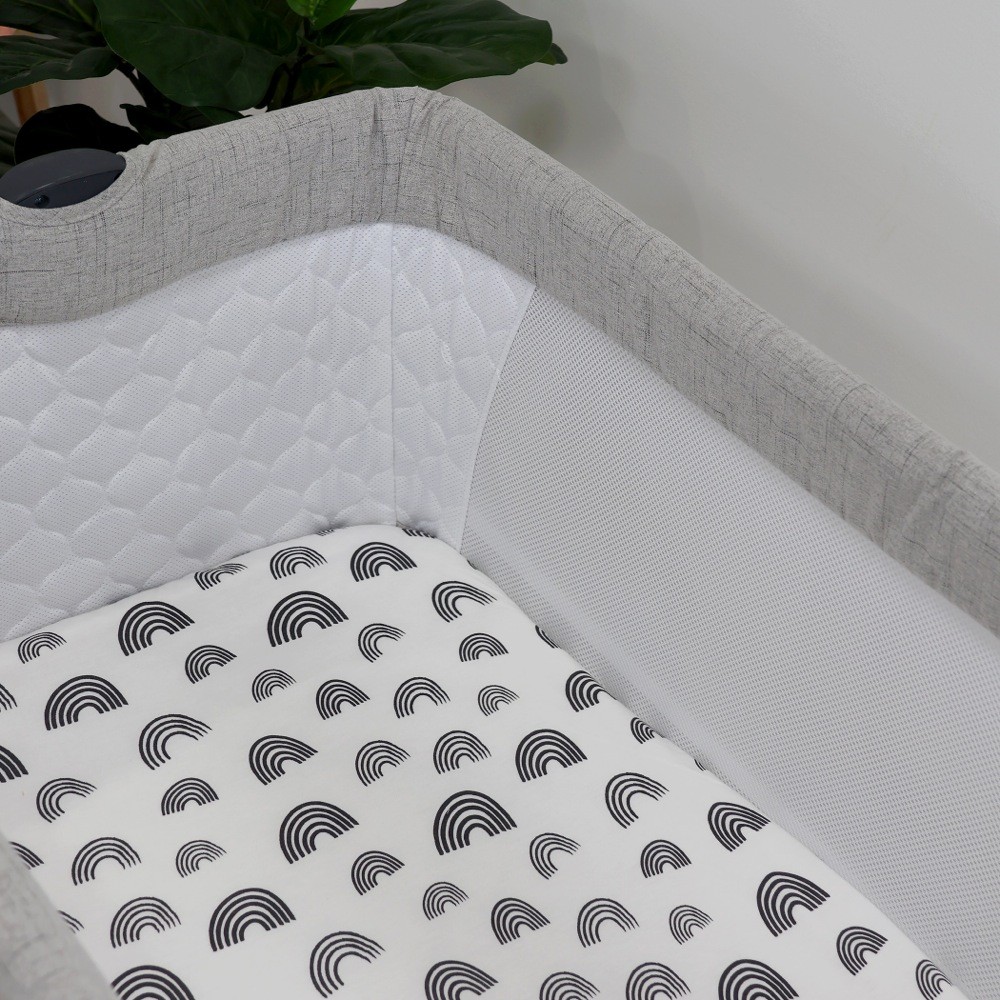 Bubba Blue Nordic CoSleeper Fitted Sheet Charcoal/White Size 2 Pack