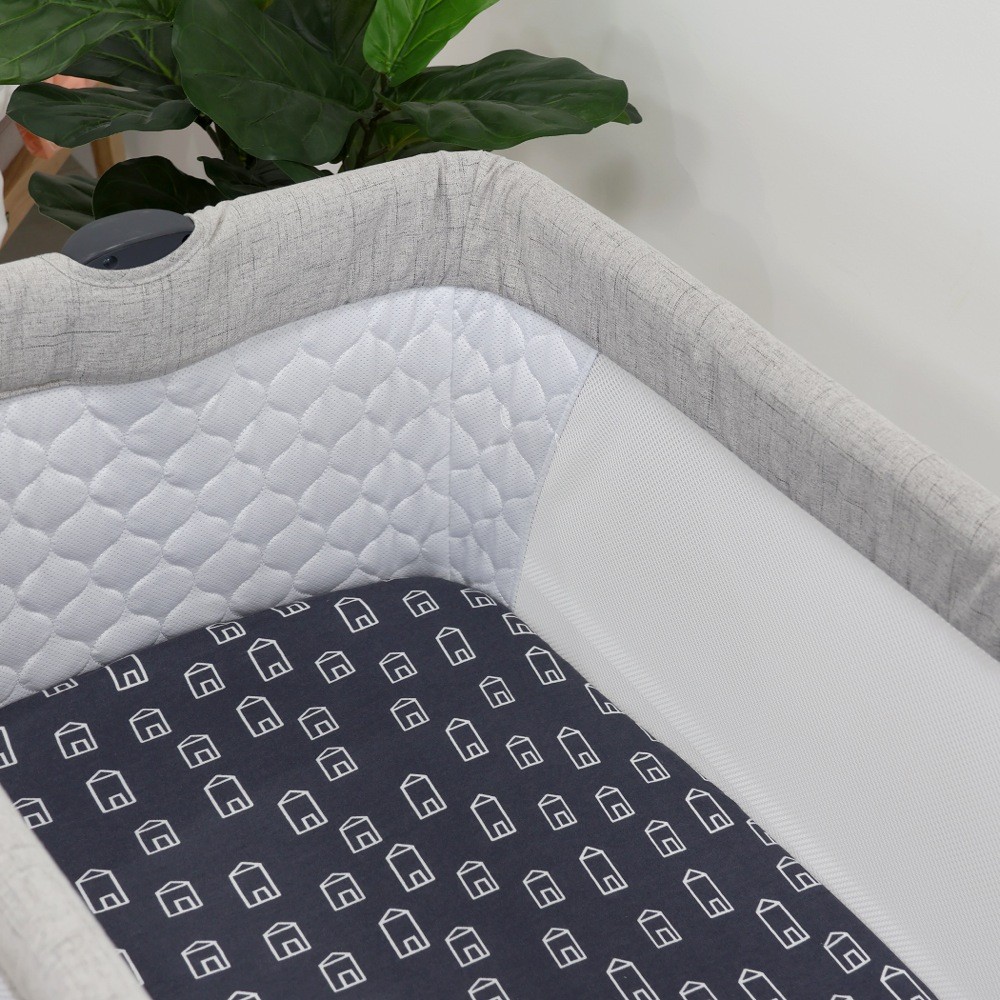 Bubba Blue Nordic CoSleeper Fitted Sheet Charcoal/White Size 2 Pack