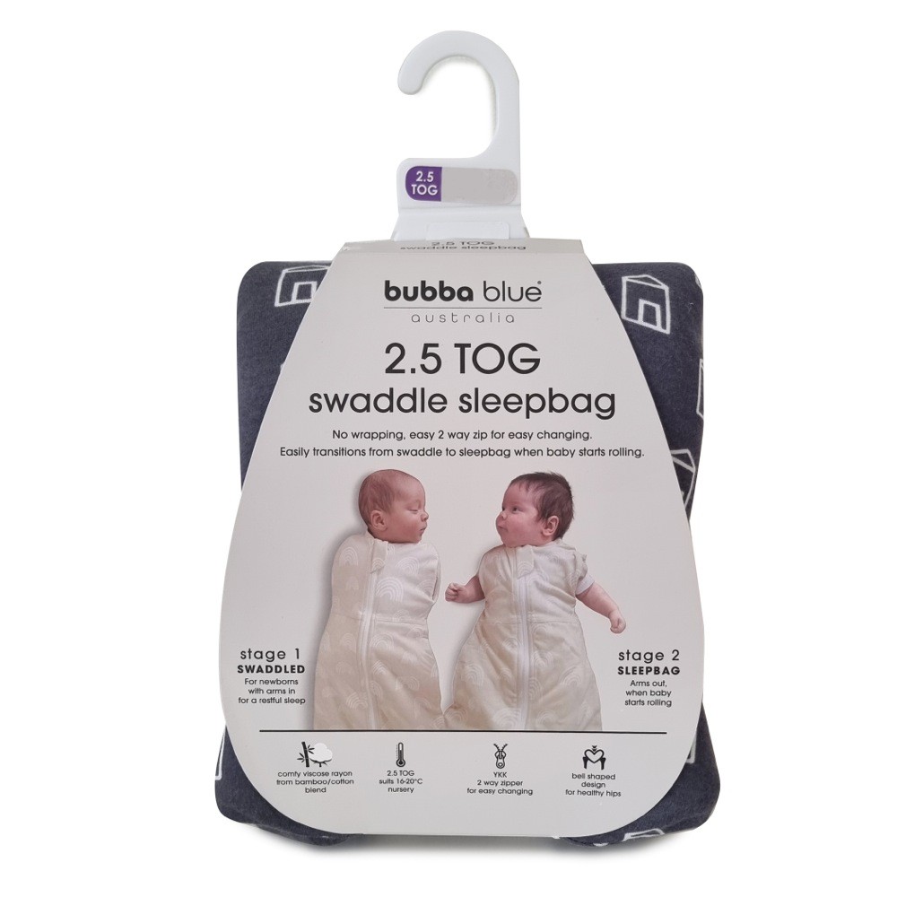 Bubba Blue Nordic Swaddle Sleep Bag 2.5 Tog Charcoal Size 39 Months