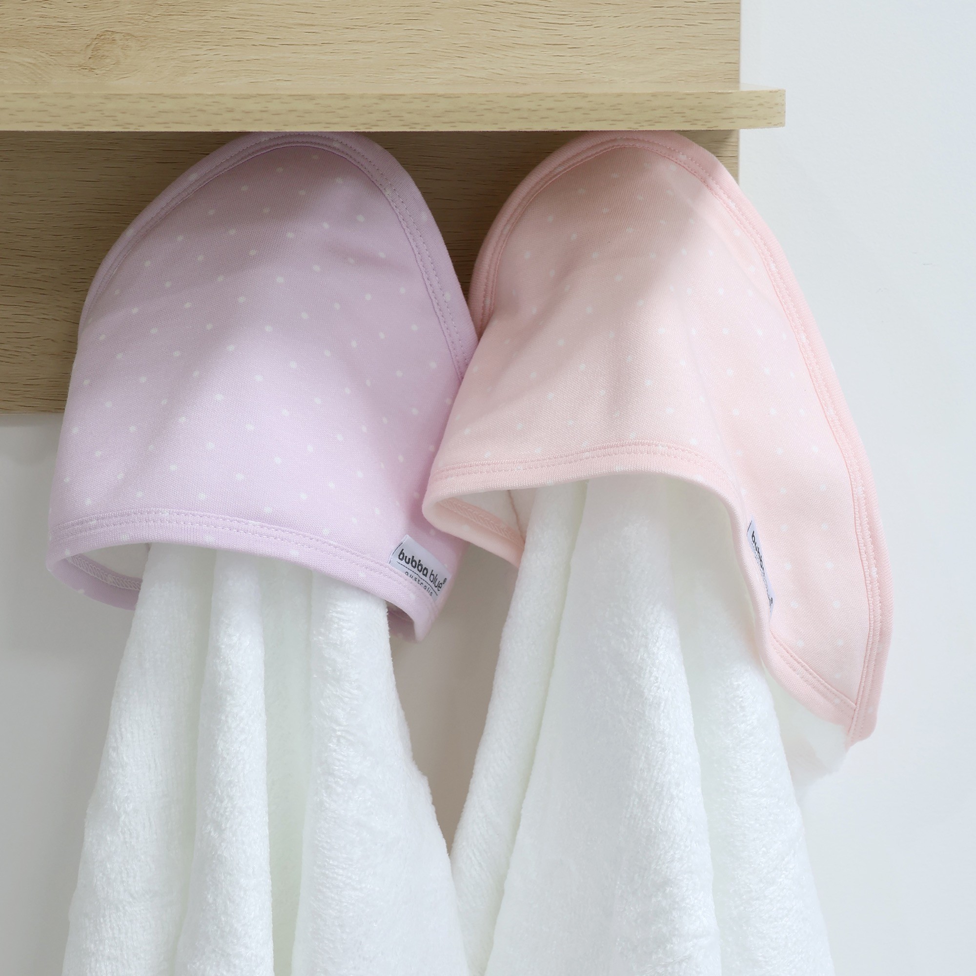 Bubba Blue Confetti Hooded Towel Pink/Lilac Size 2 Pack Hooded Towels