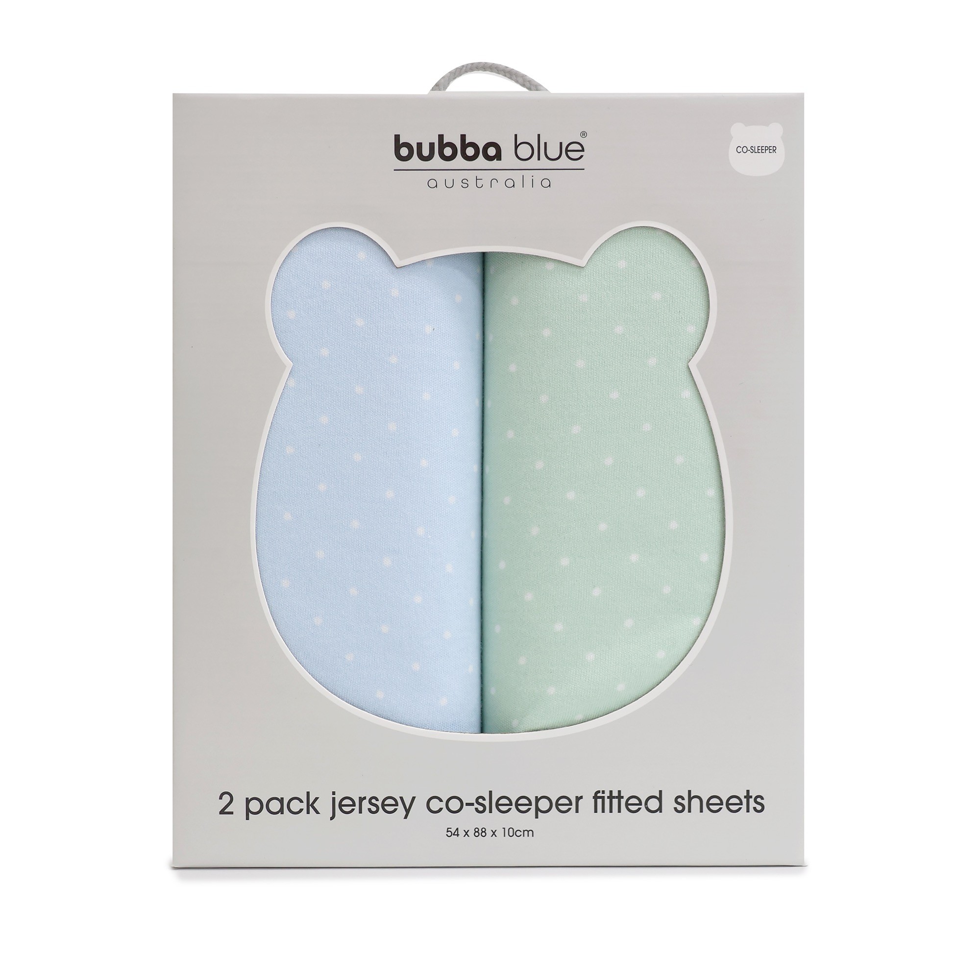 Bubba Blue Confetti CoSleeper Fitted Sheet Blue/Sage Size 2 Pack