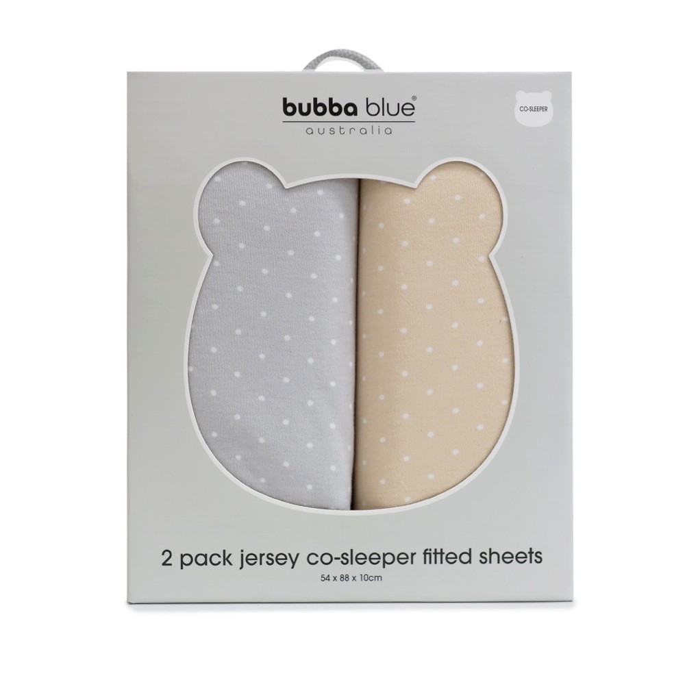 Bubba Blue Confetti CoSleeper Fitted Sheet Grey/Taupe Size 2 Pack