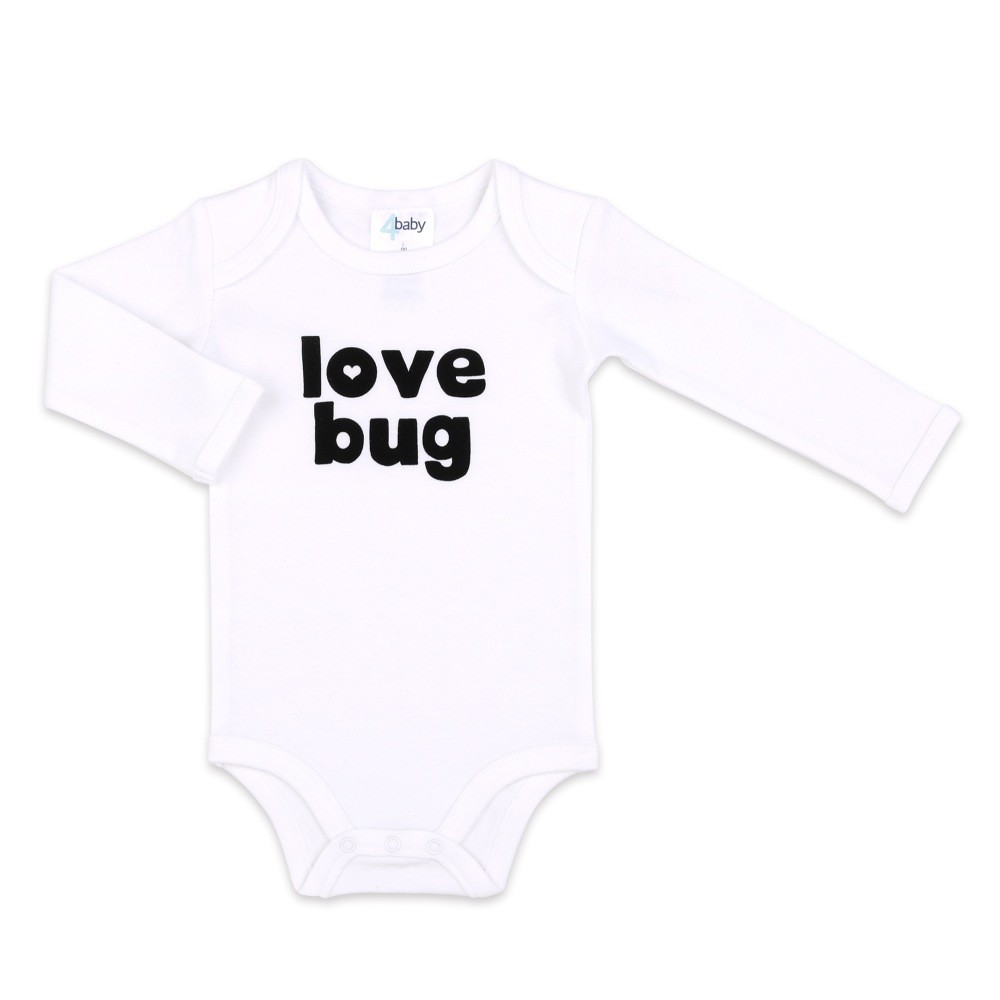 4baby Slogan Long Sleeve Bodysuit Love Bug Size 0