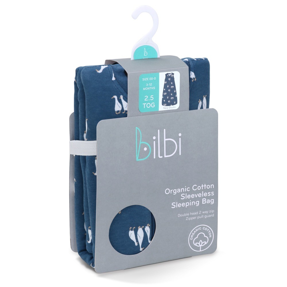 Bilbi Sleeping Bag Sleeveless 2.5 Tog Duck Navy Size 2436 Months