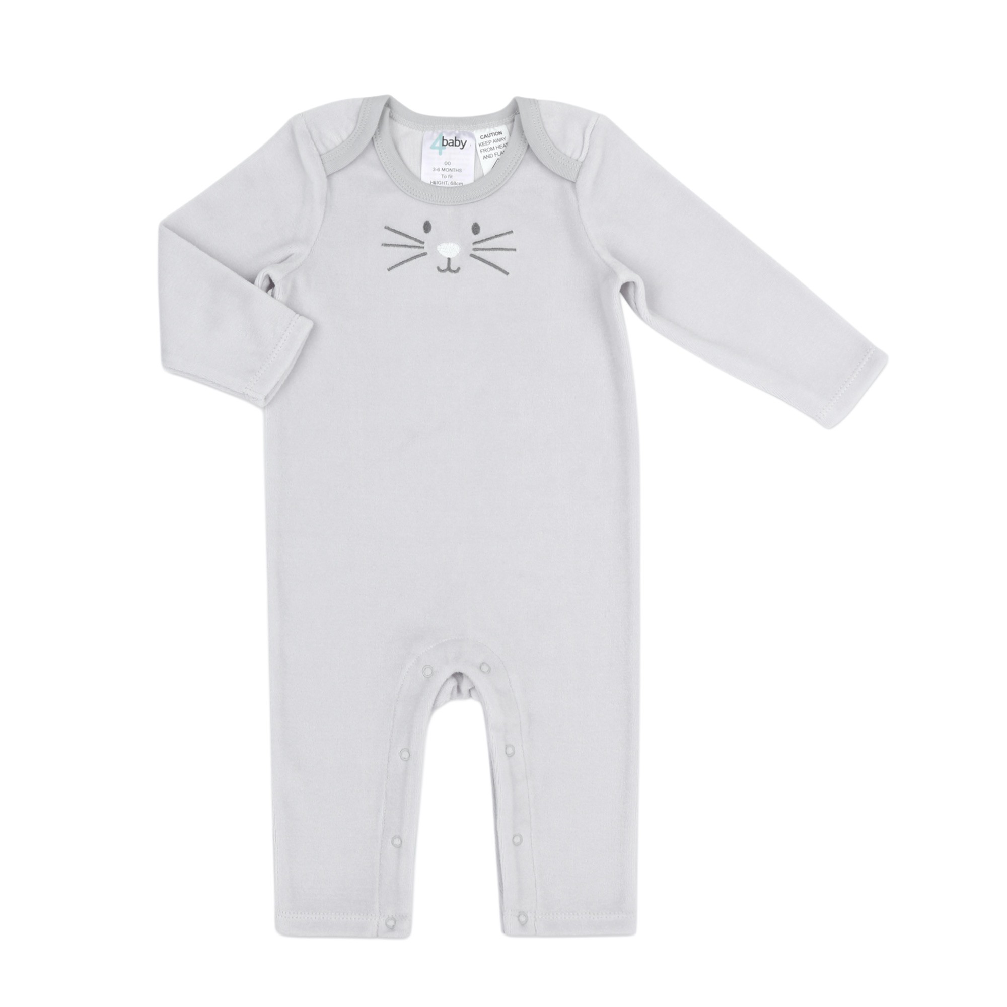 4baby Romper Long Sleeve Bunny Grey Size 0
