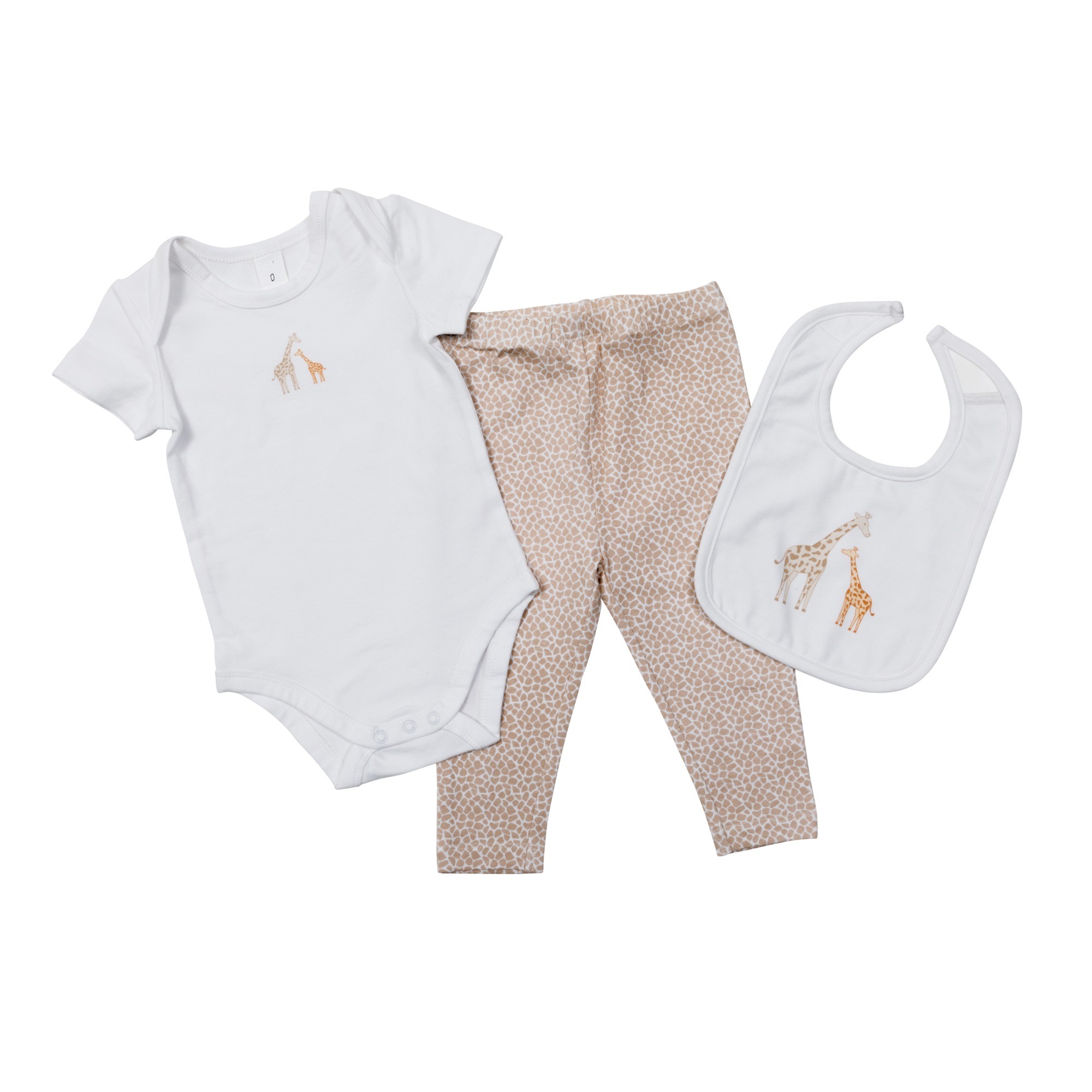 4baby 3 Piece Set Giraffe Beige Size 00