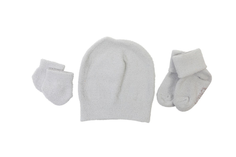 Bilbi 3 Piece Set Beanie Mittens And Socks Grey OSFA | Baby Clothes ...