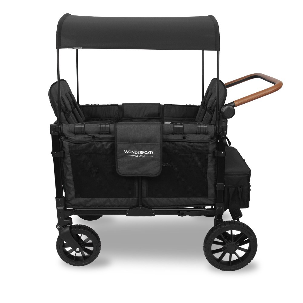 Wonderfold W4 Luxe Quad Wagon Volcanic Black | Double Prams | Baby ...