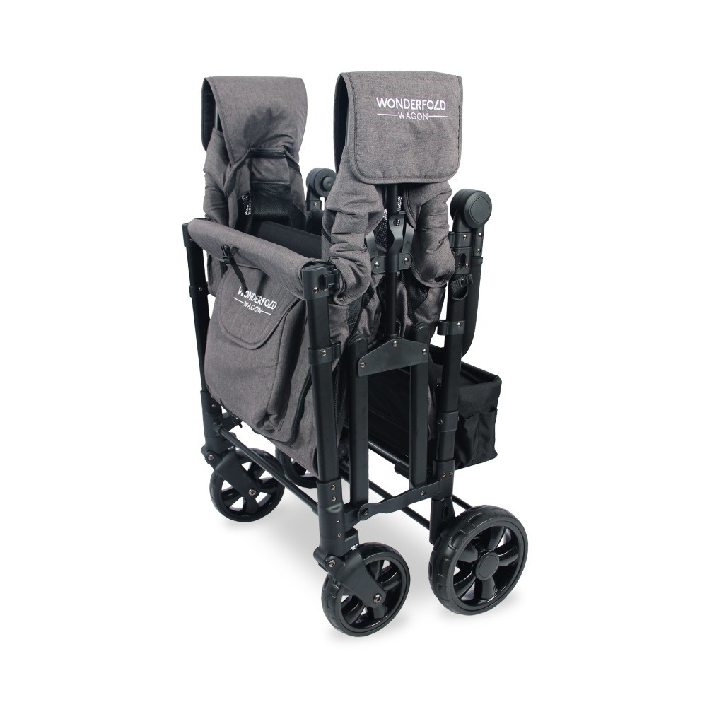 Wonderfold W4 Elite Quad Wagon Charcoal Grey With Black Frame | Double ...