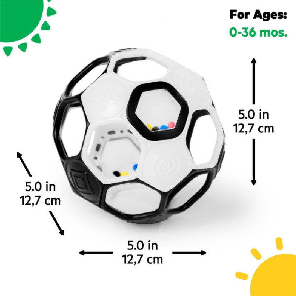 Oball Grippin Goals Rattle Ball Black & White | Rattles | Baby Bunting AU