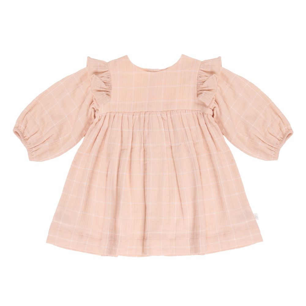 Bilbi Dress Long Sleeve Woven Peach Tiles Pink | Baby Dresses | Baby ...