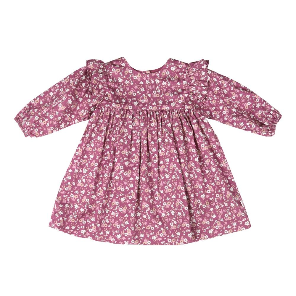 Bilbi Dress Long Sleeve Woven Floral Purple | Baby Dresses | Baby ...