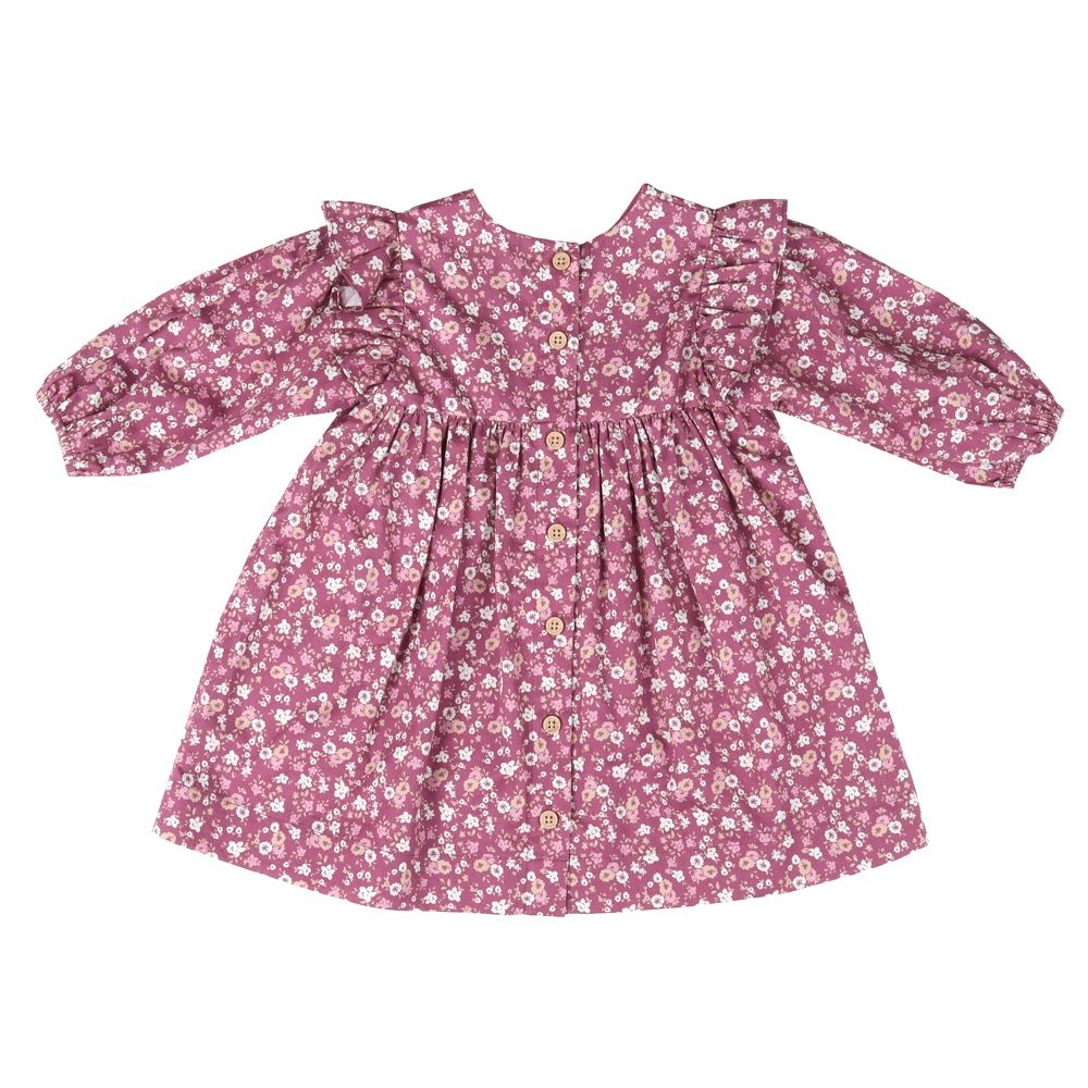 Bilbi Dress Long Sleeve Woven Floral Purple | Baby Dresses | Baby ...