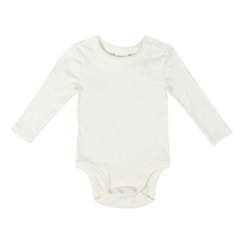 Bilbi 2 Pack Bodysuit Long Sleeve Ribbed Organics White/Natural | Baby ...