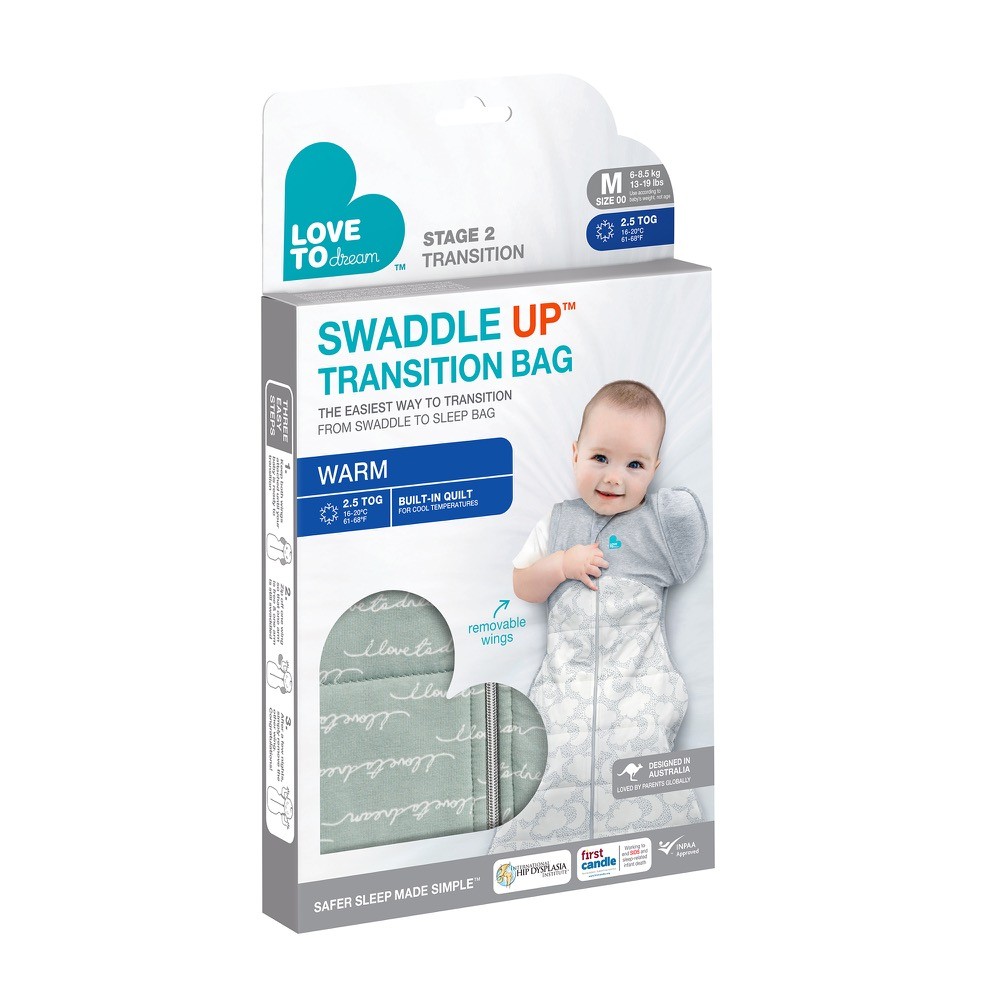 Love To Dream Swaddle Up Transition Bag 2.5 Tog Olive Medium | Swaddles ...