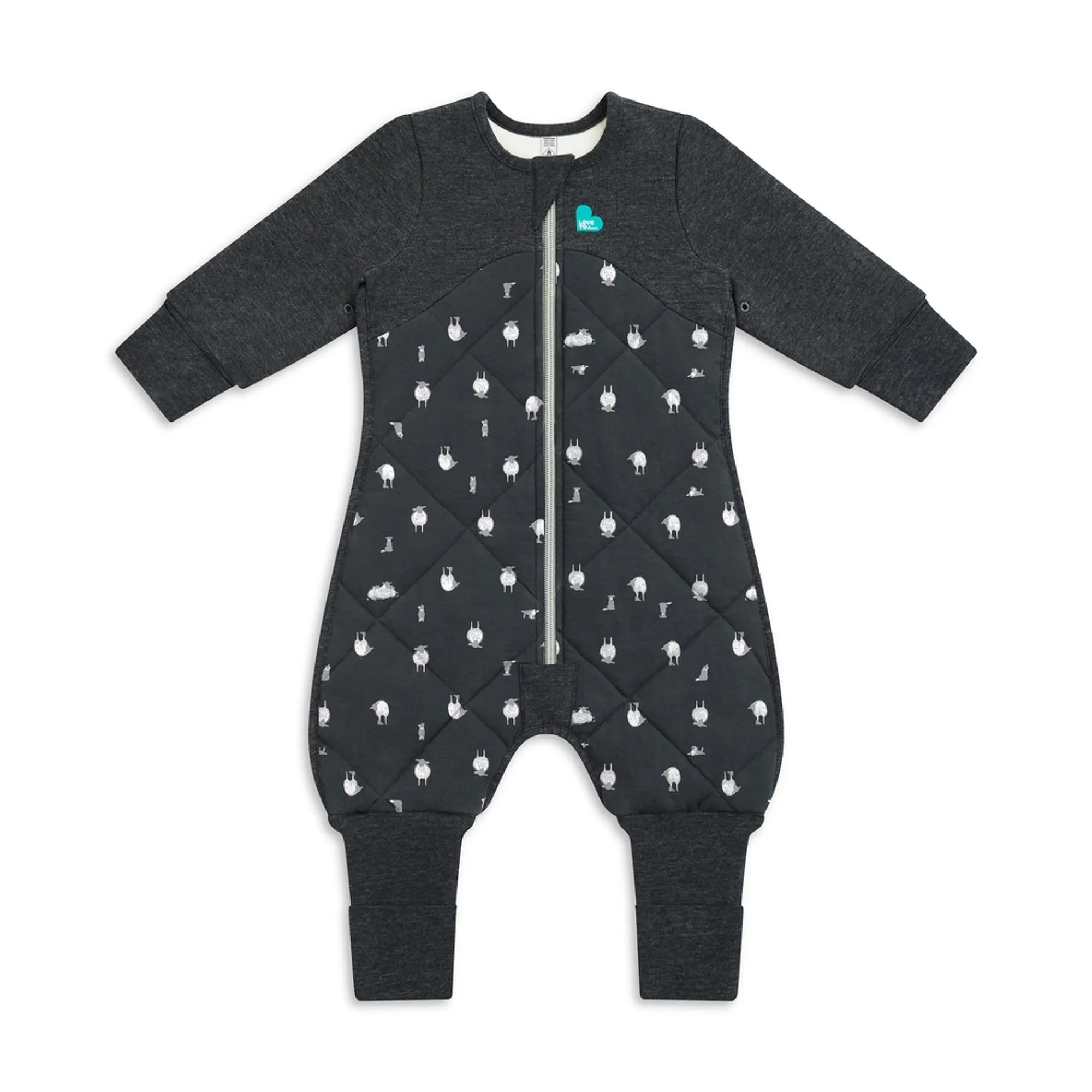 Love to Dream Cotton & Merino Wool Sleep Suit 2.5 Tog Charcoal Size 24-36 Months